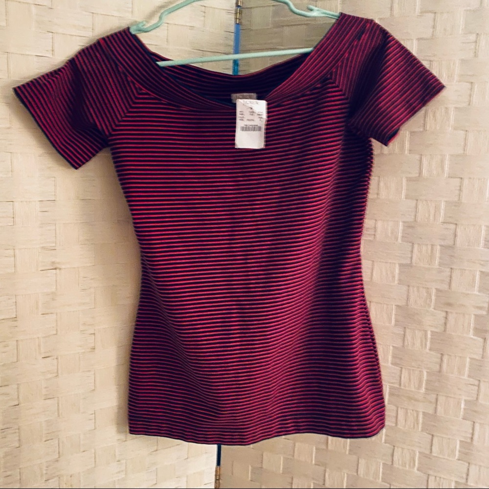 ‼️SALE‼️NWT‼️ J. Crew striped off the shoulder shirt 🇺🇸